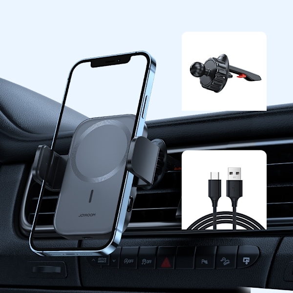 Joyroom Car Phone Holder with 15W Qi Wireless Charger (MagSafe Compatible) for Air Vent (JR-ZS295) Black