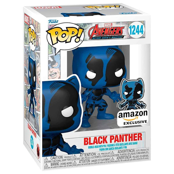 POP figure Marvel Avengers 60th Anniversary Comic Black Panther with Pin Exclusive Multicolor