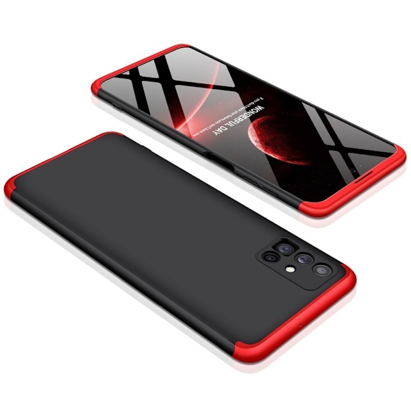 GKK 360 Protection Case Front and Back Case Full Body Cover Samsung Galaxy M51 black-red Black || Red