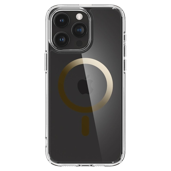 Spigen Ultra Hybrid Mag Case with MagSafe for iPhone 15 Pro Max - Gold Transparent || Gold