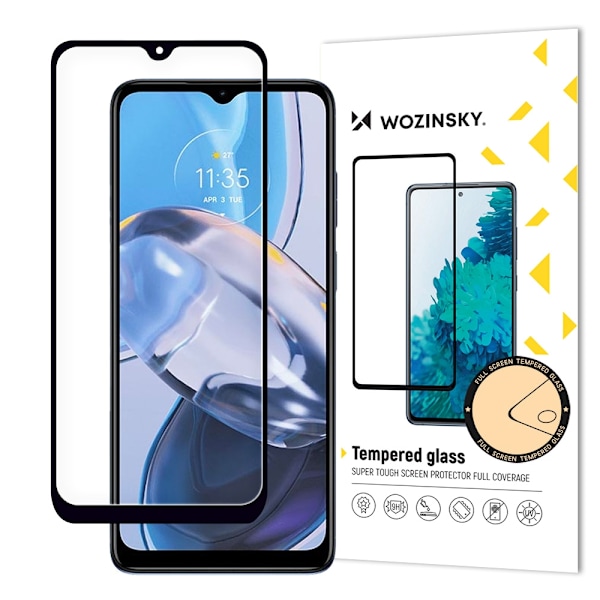 Wozinsky Full Glue tempered glass Motorola Moto E22i / E22 full screen with frame black (case friendly) Black