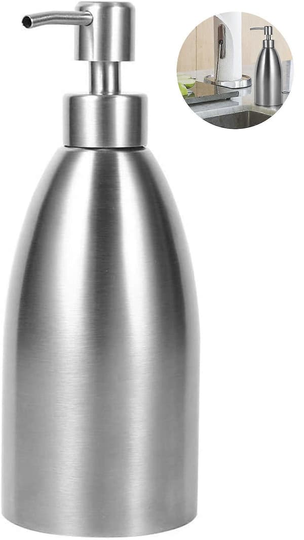 500 ml flydende sæbedispenser lotiondispenser med skumdyse sæbedispenser i 304 rustfrit stål sæbedispenser shampoo badeværelse køkken sølv