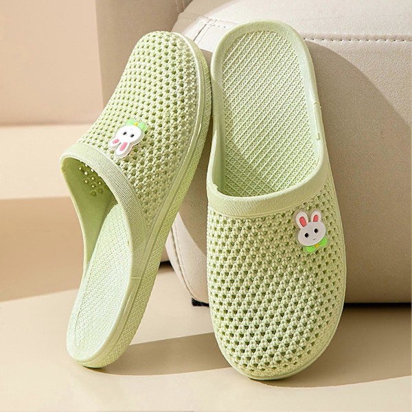 Sommerslippers til kvinder til hjemmet, bløde skridsikre platformslippers til indendørs og udendørs sommerbrug Green 41