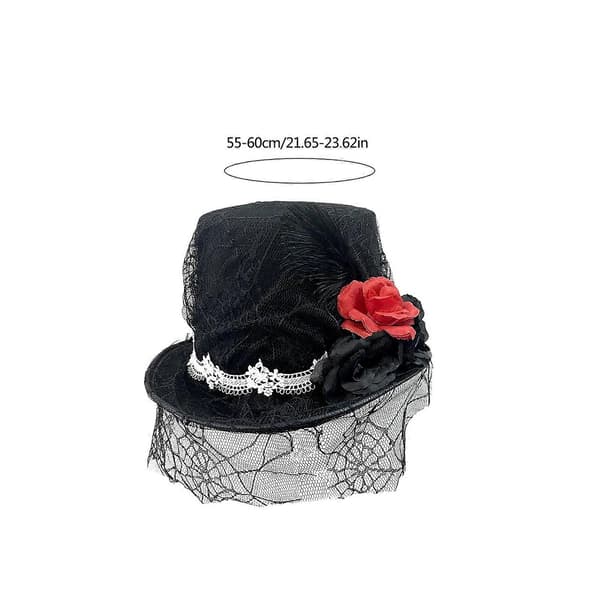 Trendy fladskyggehat med blondeblomsterslør til den moderne bærer Elegant blomsterhat til sceneshows