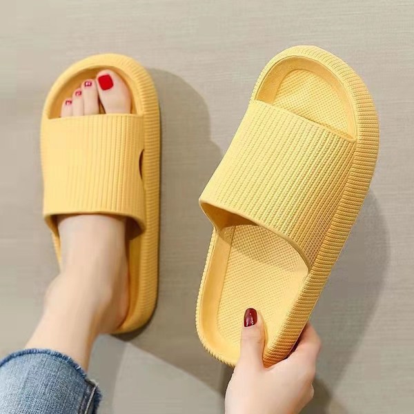 Dam Herr Sommartofflor Sandaler Bekväma Mjuka Tofflor Halkfria Pool Strand Dusch Inomhus Utomhus Hemmaskor Yellow 40-41