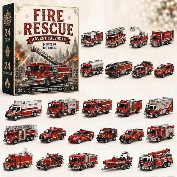 Julbilsmodell 24-dagars adventskalender plastprydnad AK-26