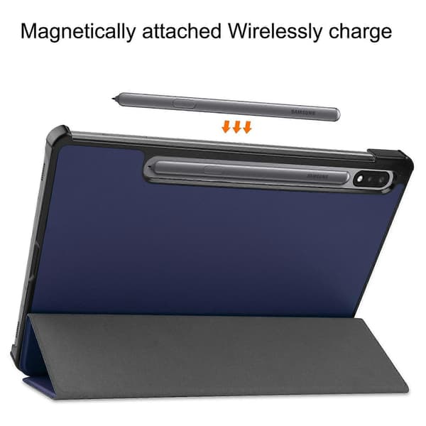 För Samsung Galaxy Tab FE S9 FE S9 Tri-Fold Stativ Foliofodral PU-läder Auto Wake Sleep Tablet C