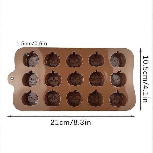 Gresskarformet fleksibel form for sjokolade, fondant, kakedekorering, baking, isbitbrett og lakksegl