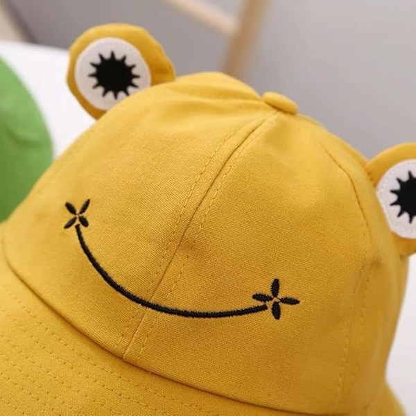 Grodhatt för vuxna, vikbara solhattar för utomhusbruk, solhatt i bomull, solskydd, strandkepsar, brett brätte, fiskarhatt Turmeric Children: 54-56CM
