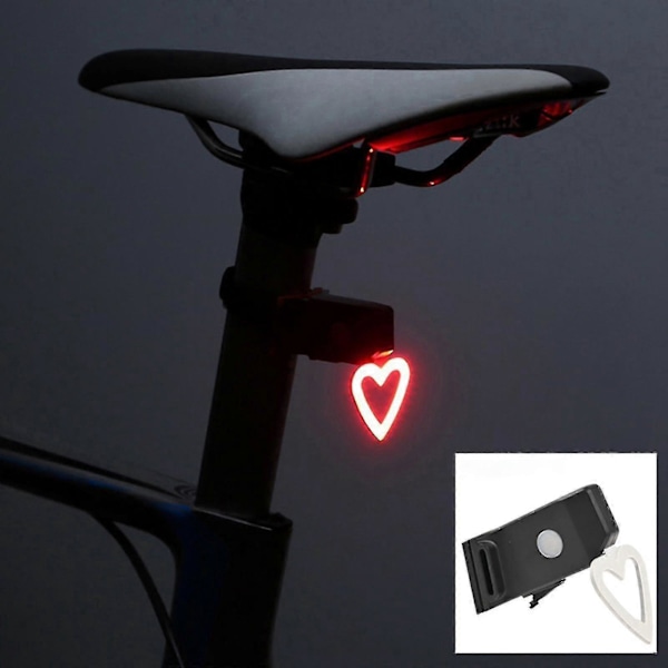 Super Bright LED Cykellygte, For- og Baglygte, Baglygte til Racercykel, MTB, Cykling - Heart