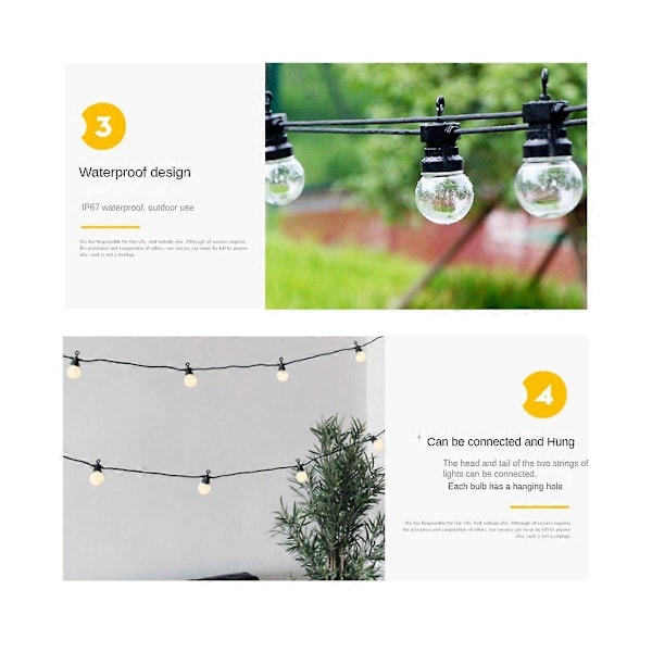 LED G50 Stränglampor Utomhus för Julkrans Dekoration Ljus Fairy Light Bulb Brölloplampa