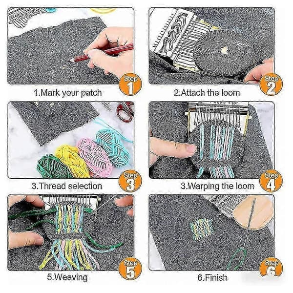 KnitPatch PatchMaker Sæt 100 farver broderitråd til reparation og vævning komplet sy- og hobbysæt 26-27