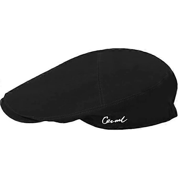 Sommer Ivy Peaked Caps Balloon Cap Bomulds Flat Cap til Mengreen black