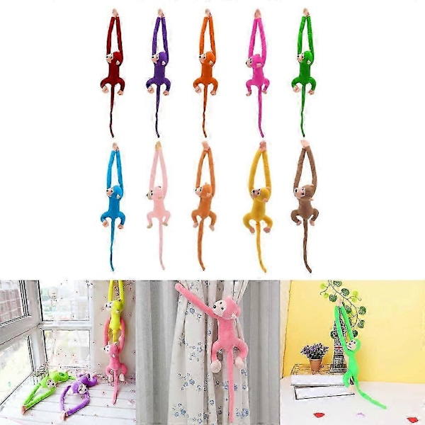 60 cm Plyschleksak Gosedjur Långarmad Apa Plyschdocka Hem Hängande Dekoration Böjbar Gibbon Leksak