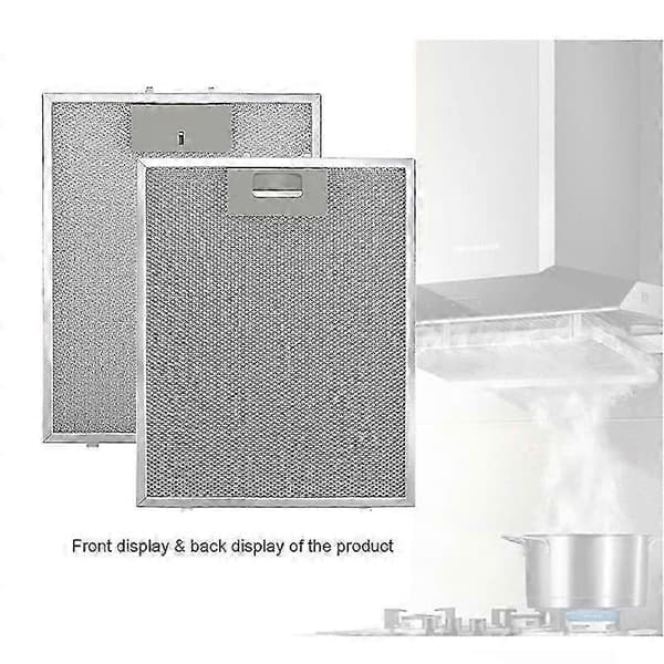 300x250mm Aluminiumhettefilter og Kullfilter 2-pakning for luftrensing