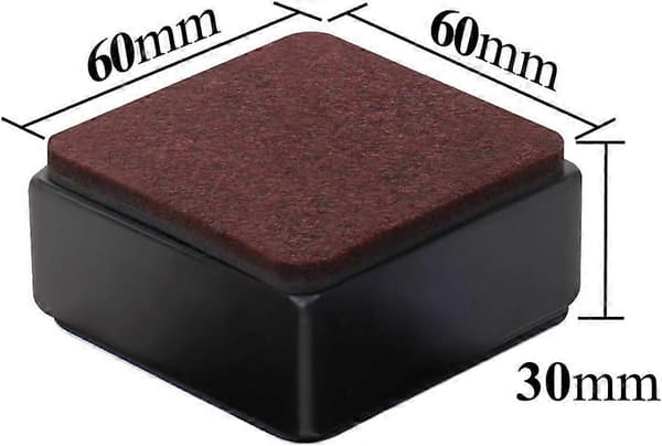 3 cm møbelløfter i kulstofstål 6 cm bred selvklæbende møbelløfter tilføjer 3 cm højde til seng og sofa skabsstøtter 20.000 pund firkantet sort