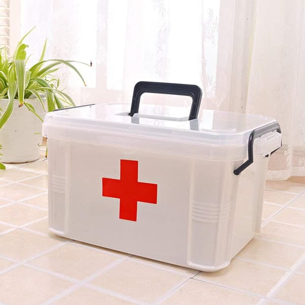 Medicine Storage Box, Portable Lockable Plastic Medicine Box, Medicine Container, Multi-layer First Aid Box,