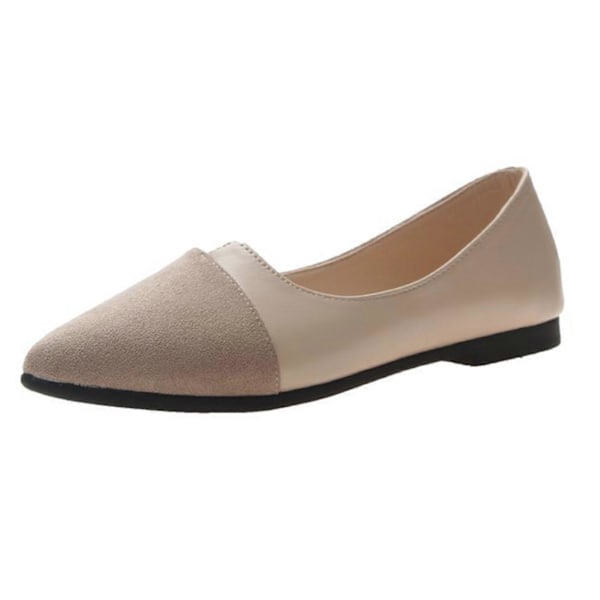 Damskor, Casual Platta Skor, Spetsiga Tå, Ballet, Bekväma, Mjuka, Halkskyddande, Platta Skor för Dagligt Bruk, Shopping Apricot 35