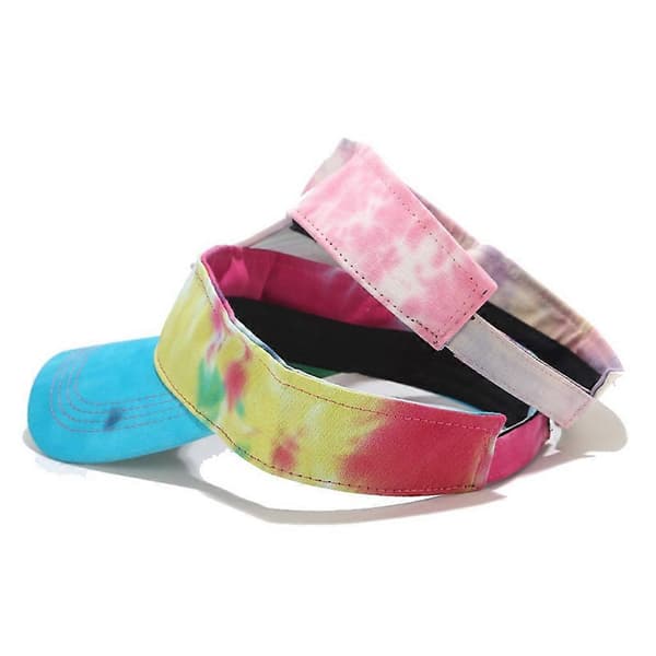 Fargerik Tie-Dye Solskjermhatt for Voksne UV-beskyttelse Tom Topp Rosa