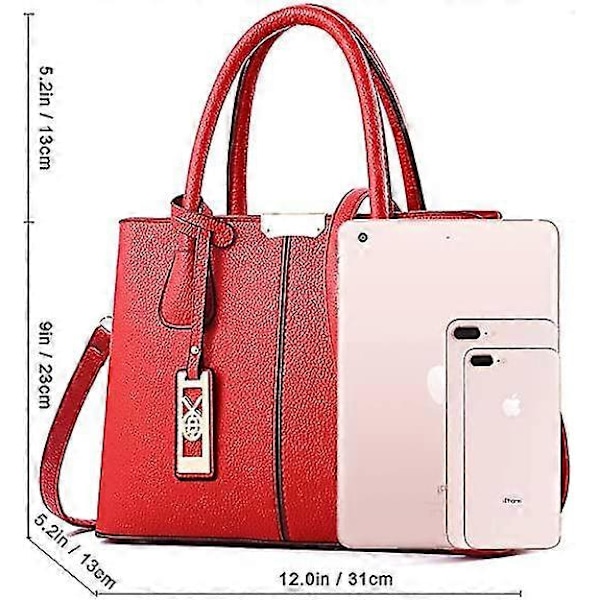 Naisten olkalaukku käsilaukku Nahkainen Crossbody-laukku ja käsilaukut naisille Red