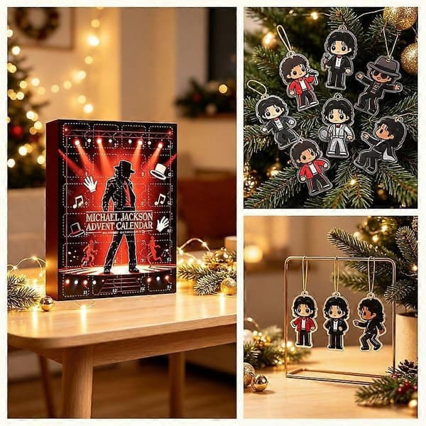 2D Michael Jackson tecknad karaktärsprydnad Julnedräkning Adventskalender