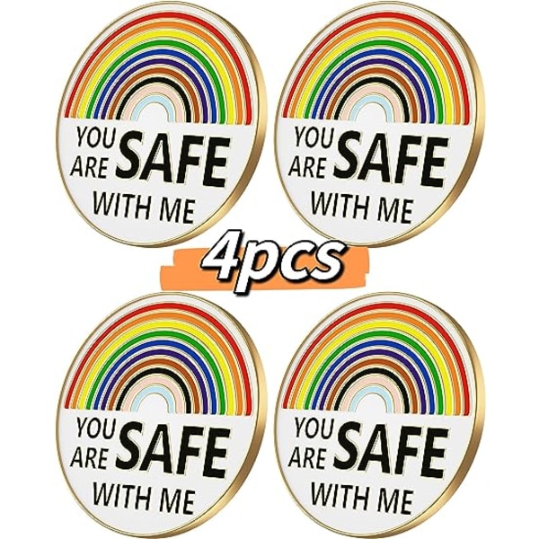 Du är säker med mig nålar Emalj slagnål Rainbow Pride Pin Sjuksköterska Läkare Student Brosch Pin Badge Pin