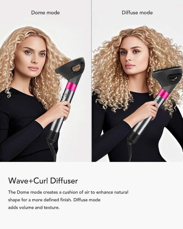 Wave+Curl Diffuser för Dyson Airwrap Styler, Uppgraderat Diffusormunstycke för Dyson Airwrap HS01 HS05 HS08 för vågigt, lockigt eller krulligt hår