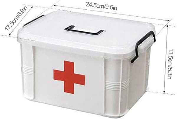 Medicine Storage Box, Portable Lockable Plastic Medicine Box, Medicine Container, Multi-layer First Aid Box,