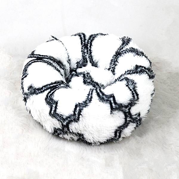 Queta Kissankorvakko, Kaunis Eläimen Vuode, Pieni Koiran Vuode Lemmikkivuode Plussi Pehmeä Pyöreä Kissan Univuode (50cm) Checkered black Diameter 50 cm