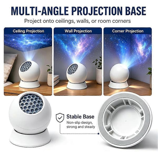 Stjärnprojektor Galaxy Nattlampa, LED Ocean Wave Projektor 360 Roterande för Barn Sovrum Takdekor Present