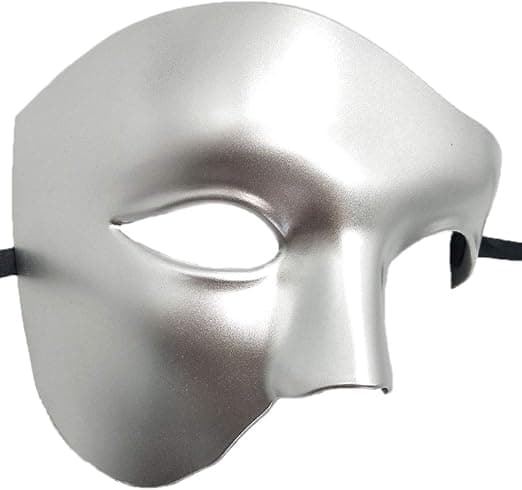 Maskeradmask Vintage Fantomen på Operan Enögd Halv Ansiktskostym