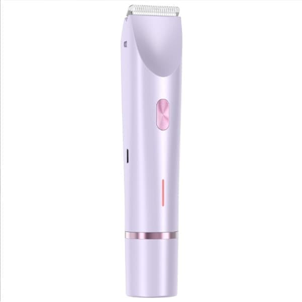 2-i-1 Bikini Trimmer Elektrisk Barbermaskin for Kvinner, Vanntett Hårfjerning, Barbering Ben Armer Armhuler Ansikt, Dobbelthode, Type-C Rosa