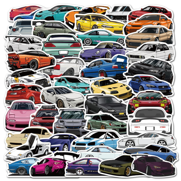 100 PCS Car Stickers Sports car Racing Stickers Vinyl Waterproof Stickers, Party Favors for Water Bottles