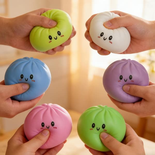 Dumplings Squishy Mystery Mini Dumplings Squishy Stressbolde Fidget Sensorisk Legetøj Blød Klemme Dekompression Dej (Lilla-A) Red