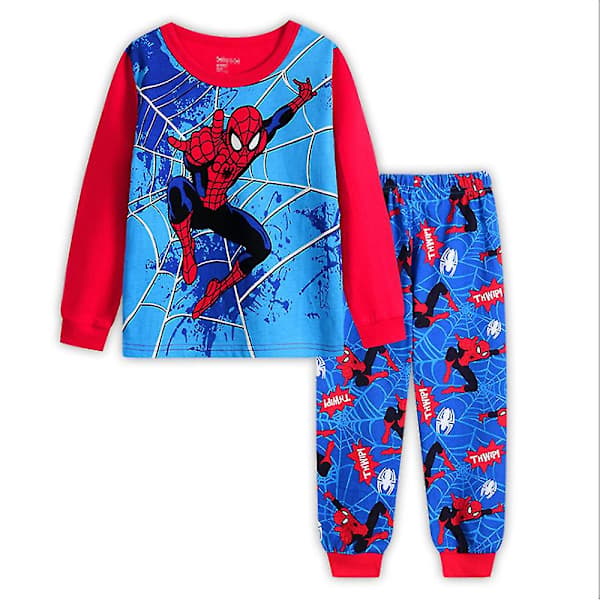 3-7 år Barn Edderkoppmannen Pyjamas Sett Nattøy Soveklær Superhelt 5-6 Years