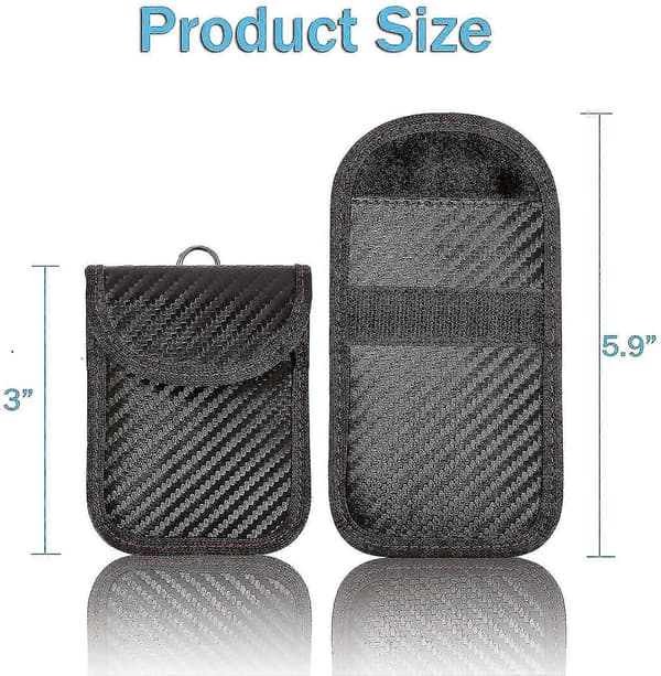 Faraday nyckelfobskydd - 2-pack Mini stöldskyddspåse för nyckelfob