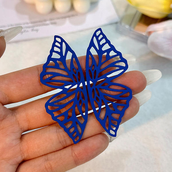 Kvinders øreringe pige stud øre Drop farverige Hul Stor Butterfly Vedhæng Enkel Kreativ Angel Wing Blue