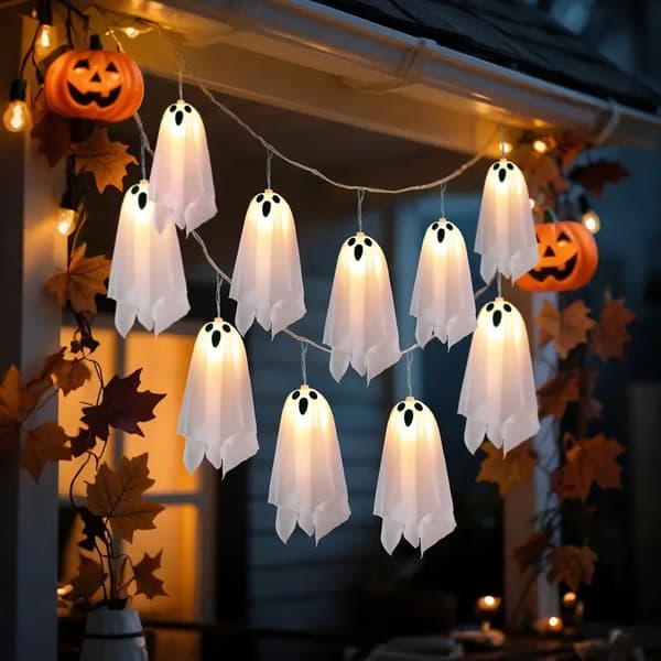 Halloween-spökslinga, batteridriven (ingår ej), med åtta justerbara ljuslägen