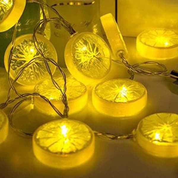 Fruit String Lights Orange Lemon Chips Outdoor String Lights Battery Operated