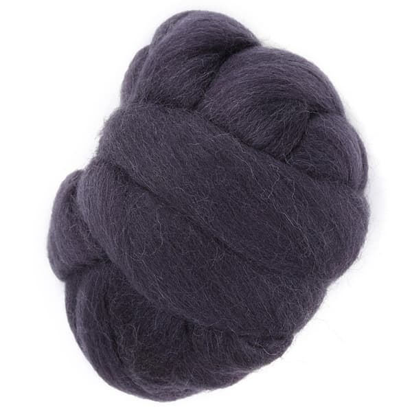 55g Farget Nålefilting Ull Roving Spinning Søm Trimming Håndarbeidsmateriale (Mørkegrå)