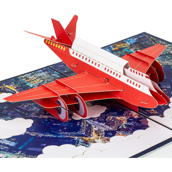 Airplane Pop Up Card,3D Handmade Greeting Card for All Occasions, Birthday, Anniversary, Graduation, Retirement, Get Well, Plane Travelers