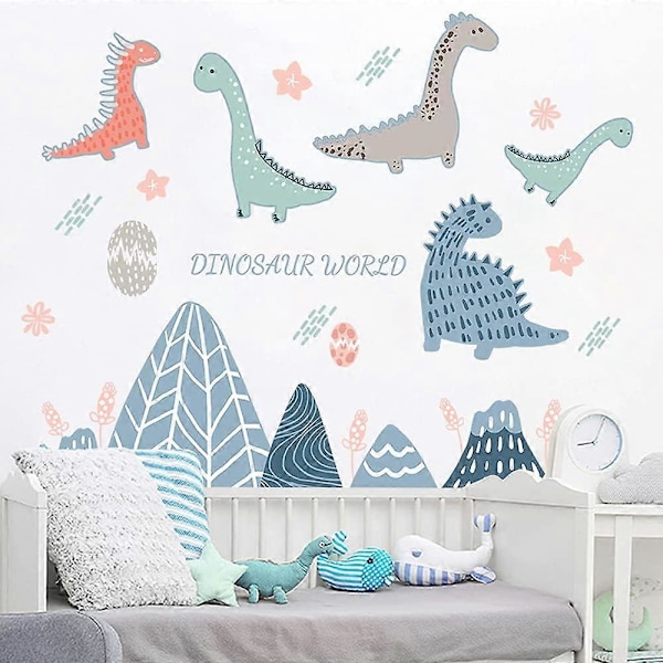 Dinosaurie Väggdekaler, Barnrumsdekor för Pojkar och Flickor, Väggkonstdekaler för Sovrum