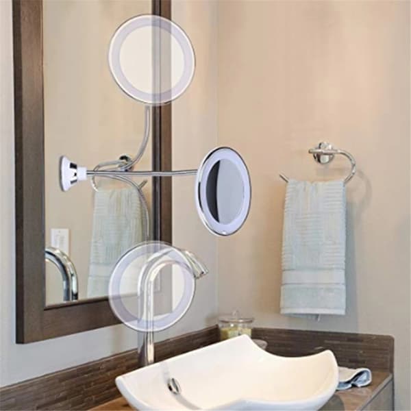 Makeup mirror with 10x magnification, suction cup, 360 degree rotation