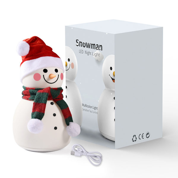 Söt Snögubbehatt Halsduk Vantar | Julfigur Led Juldekoration | Höjd Cirka 18 Cm Red