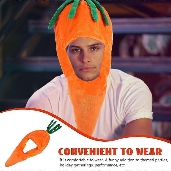 Nyhed Kostume Hat Sjov Gulerod Grøntsag Hat til Cosplay Halloween Temafester