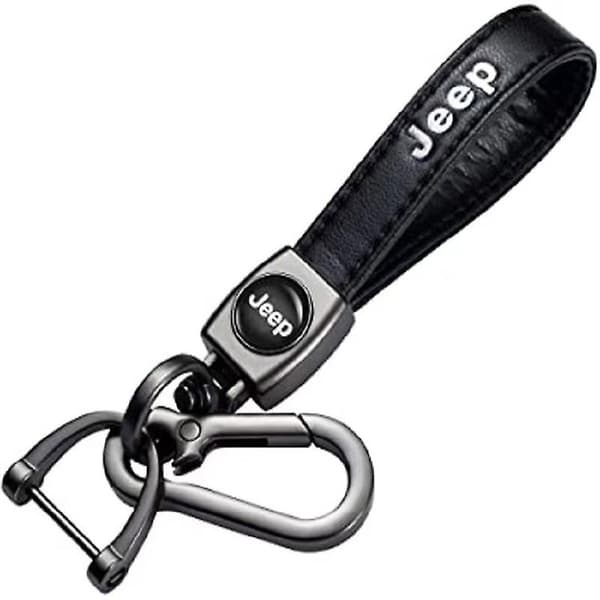 Leather Keychain Hook Key Pendant with Car Brand Logo Spring Buckle & Ring Compatible with Major Car Brands