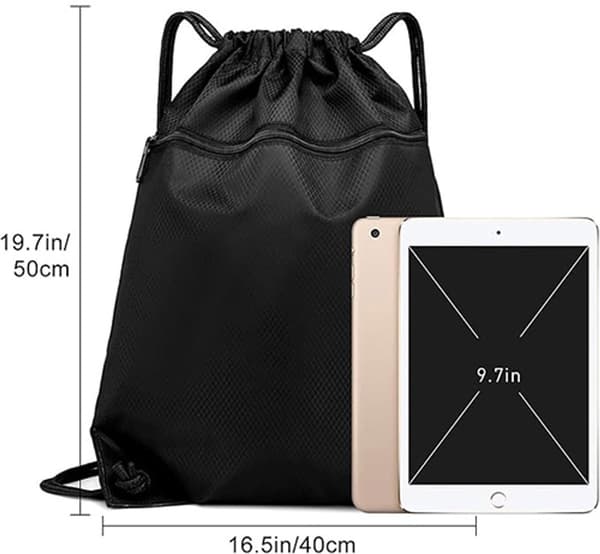 Drawstring Gym Bag - Large Capacity 50*40cm Drawstring Backpack - Swimming Sports Bag - 600D Thickened - Waterproof and