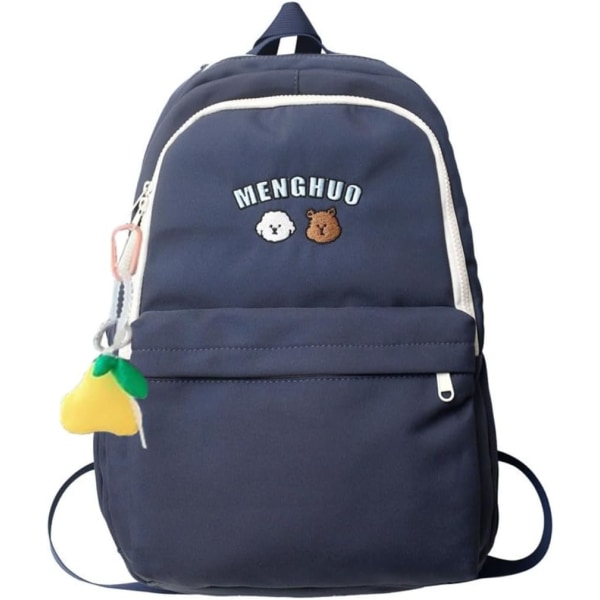 Söt ryggsäck Kawaii ryggsäck för skolan Estetisk ryggsäck Kawaii skolmaterial Söta ryggsäckar med tillbehör (blå)