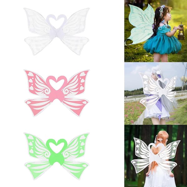 Cygnet Vinge til piger Englevinge Fevinge Prinsessevinge Sommerfuglevinge Halloween Kostume Vinge Udklædningstilbehør Sort
