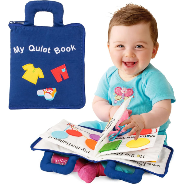 Tyst bok för småbarn, mjuk aktivitet Upptagen toddler Leksaker Pedagogiska Montessori 1 2 3 år gamla småbarn Pojke Flicka